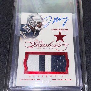 2014 Panini Flawless - Patches Autographs DeMarco Murray #28 Ruby /15 (AU, MEM)